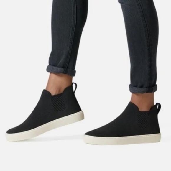 Rothy's Chelsea High Top Boots Sneakers Black 8.5 - Picture 1 of 7